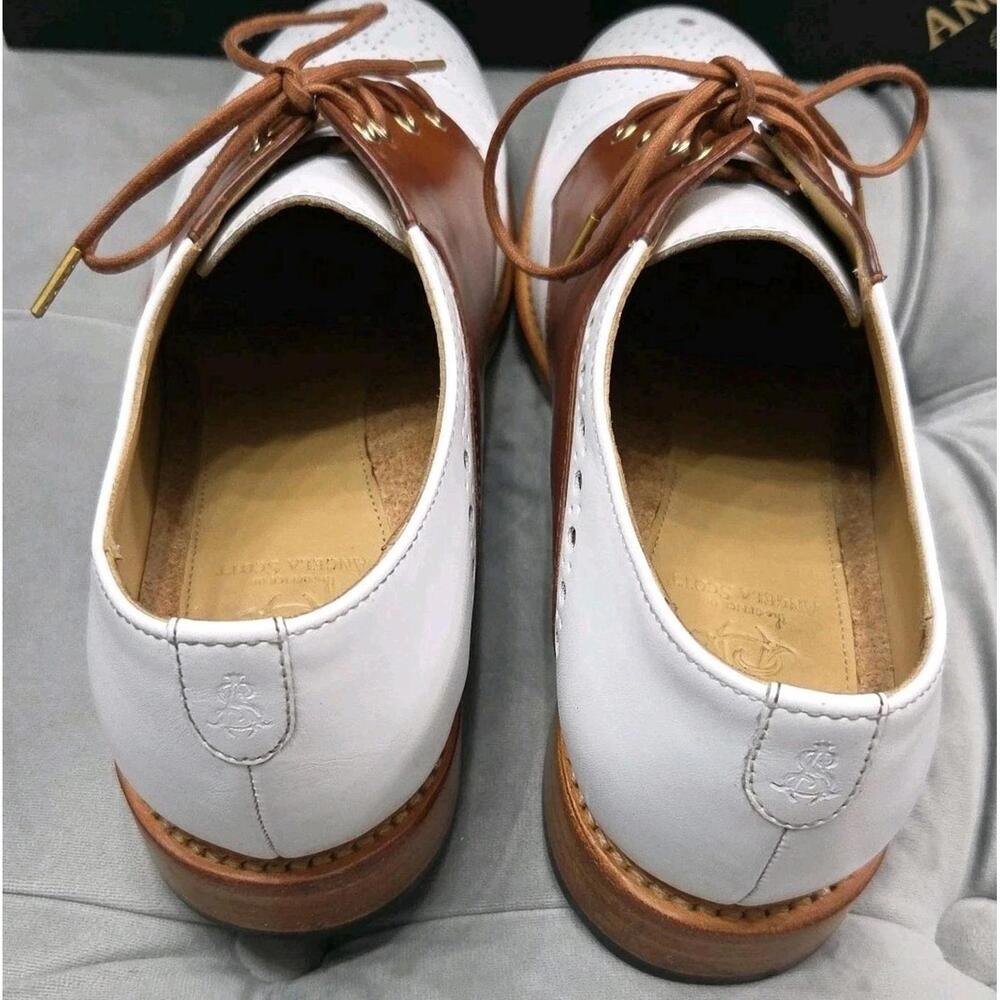 The Office of Angela Scott Ms. Presley White Oxfords Leather Womens Shoes 39 9 - Picture 15 of 16